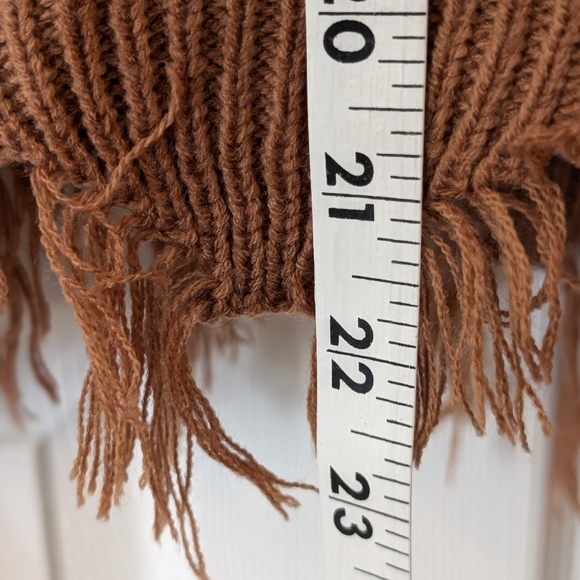 Poly & Ester Oversized Fringed Knit Sweater  3X - Picture 5 of 7